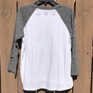 3 Star Embellished Women’s Baseball Style Tee